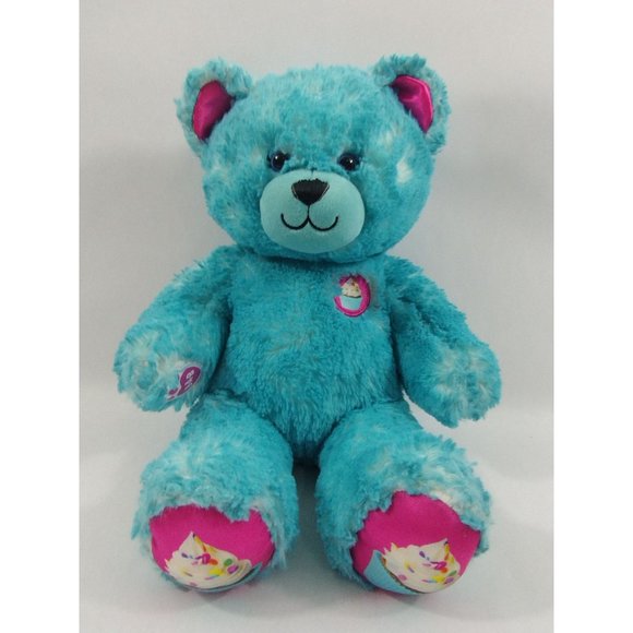 Build A Bear Workshop Blue Teal Cupcake Bear Sprinkles 16" Plush RETIRED 2017 - Picture 1 of 6